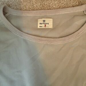 Hartford Light Gray silk and cashmere Top